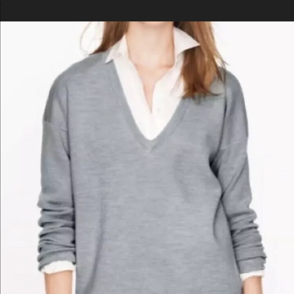 J Crew Merino Wool V-neck sweater sz S